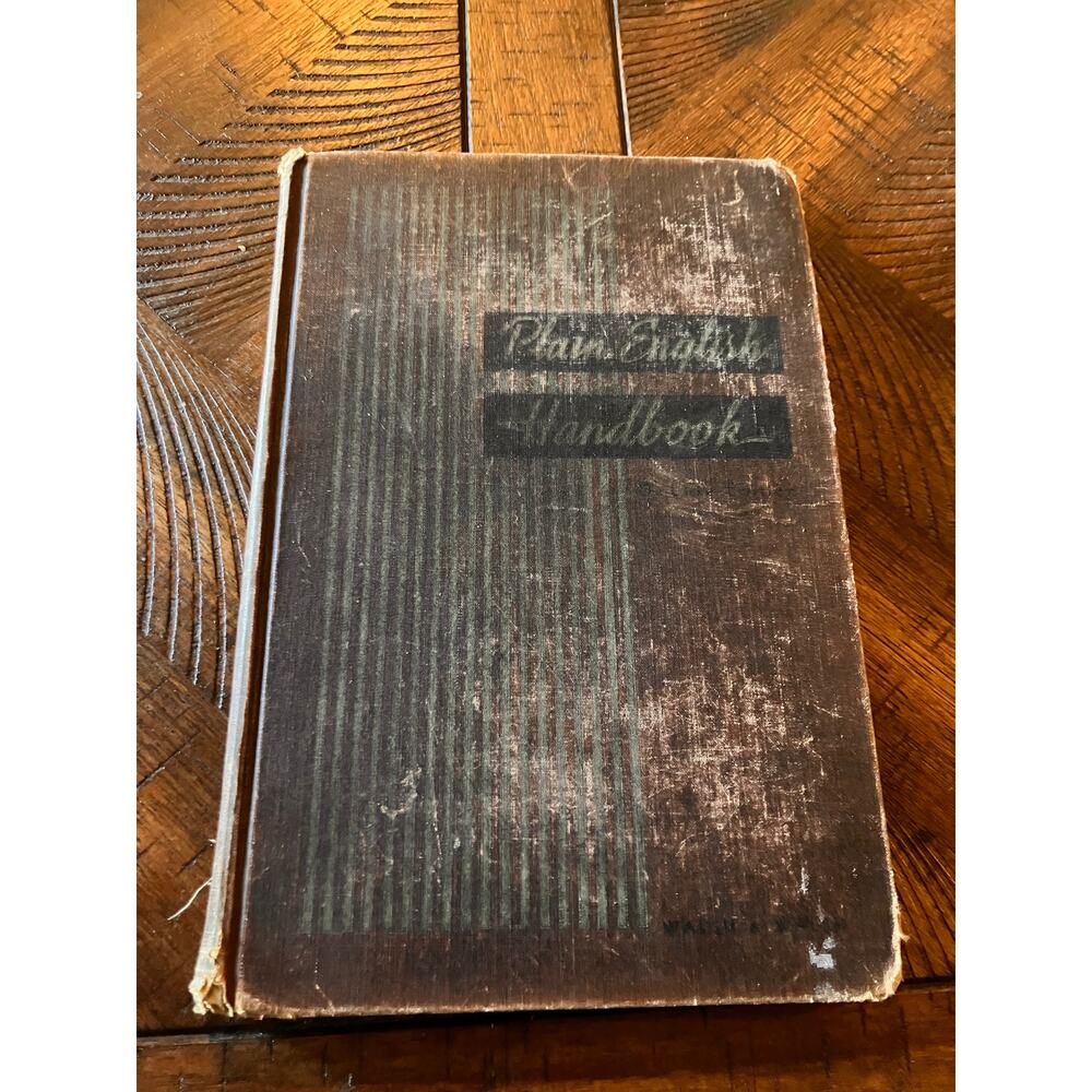 Plain English Handbook 1939 Harcover‎ Vintage Book, Doodles, Graffiti, Burn (?)